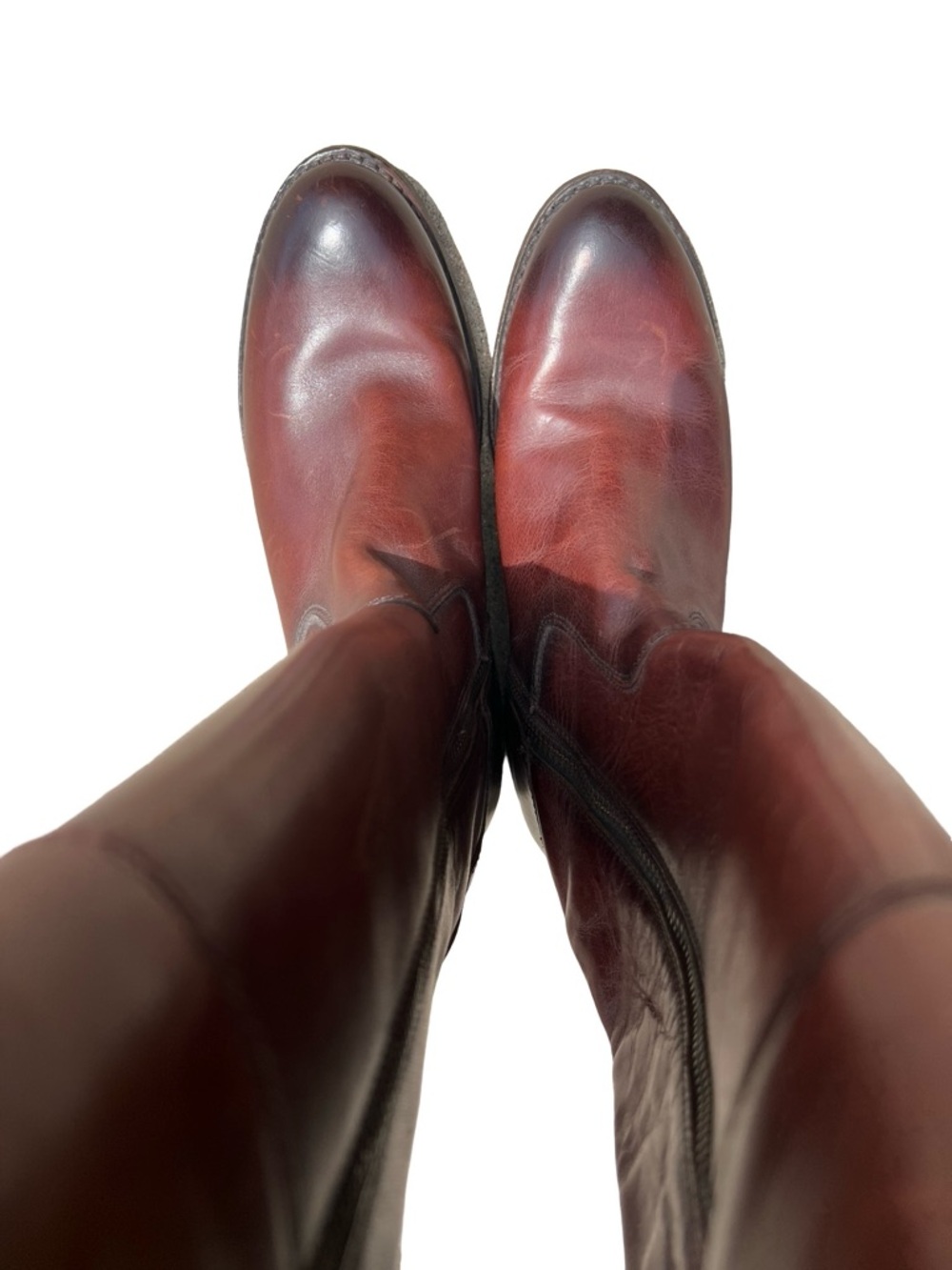 FRYE Jayden Redwood Brown Tall Leather Riding Boots Sz 5.5 Equestrian‎ Western - Picture 7 of 13